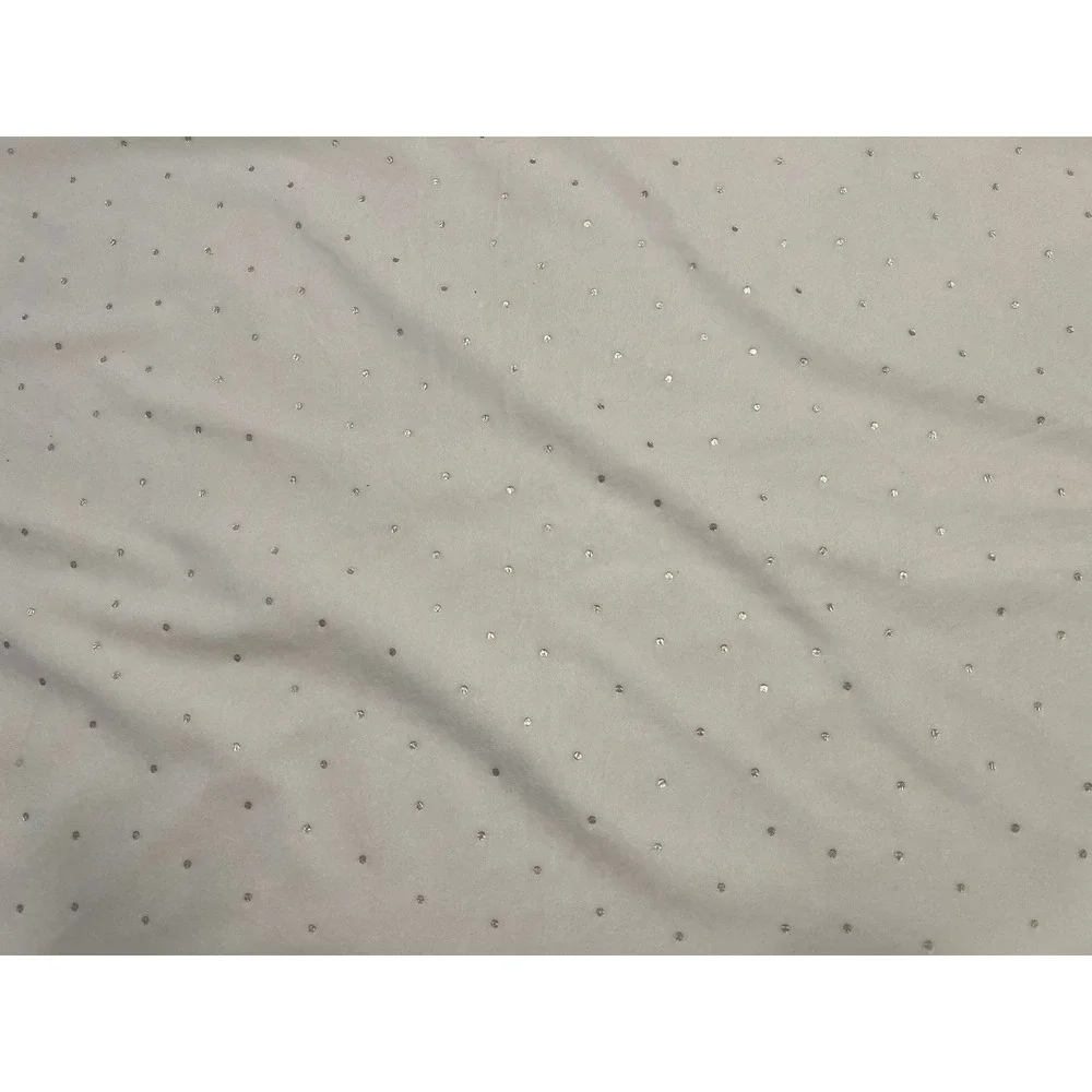 Pottery Barn Kids Ivory Silver Foil Polka‎ Dot Plush Baby Stroller Blanket 30x40 - Picture 3 of 3